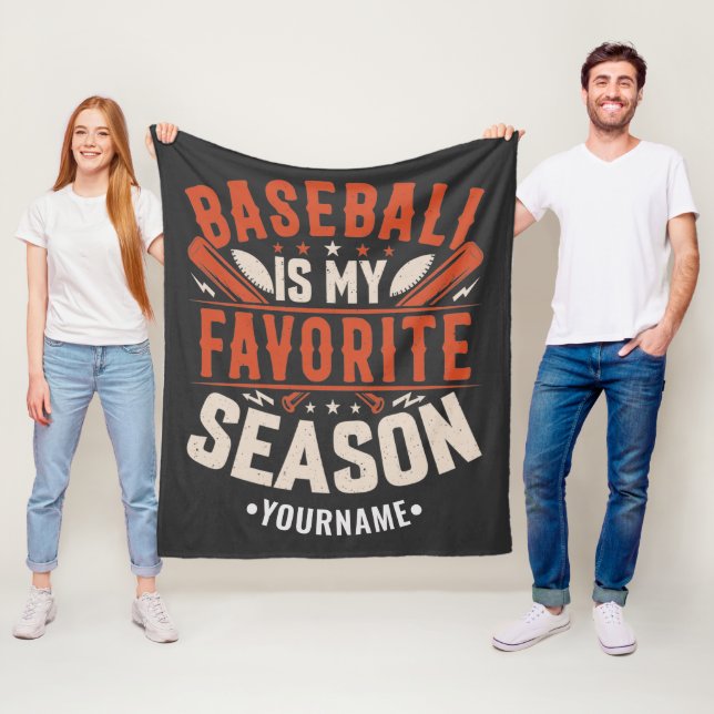 Baseball is my Favourite Season Fleece Blanket (In Situ)
