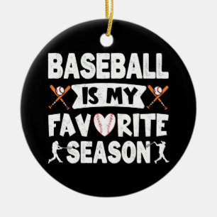 Baseball Is My Favourite Season Vintage Trendy Coo Ceramic Tree Decoration