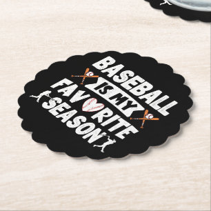 Baseball Is My Favourite Season Vintage Trendy Coo Paper Coaster