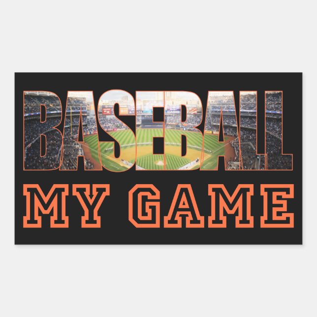 Baseball is my game rectangular sticker (Front)