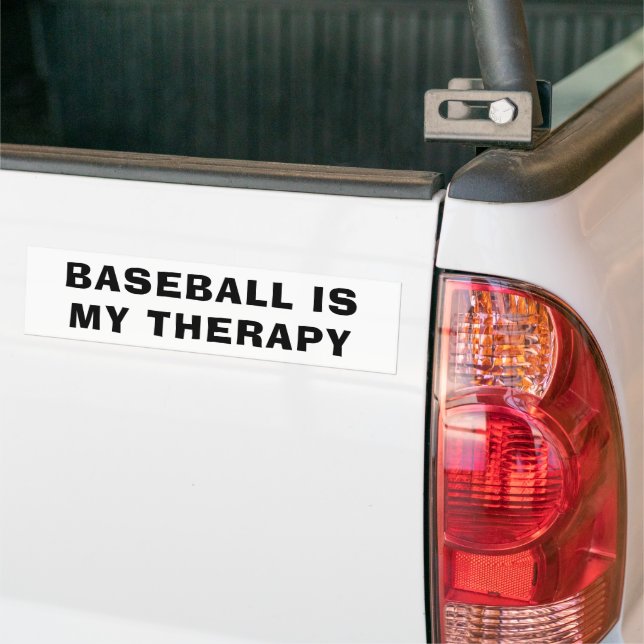 Baseball is My Therapy Bumper Sticker (On Truck)