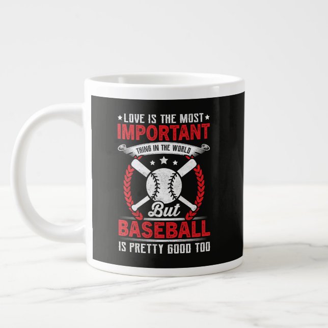  Baseball Is Pretty Good Large Coffee Mug (Left)