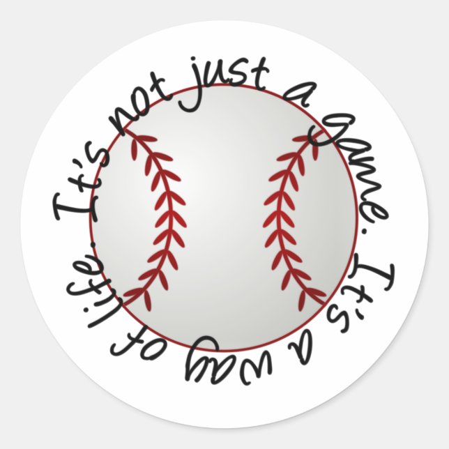 Baseball-its not just a game classic round sticker (Front)