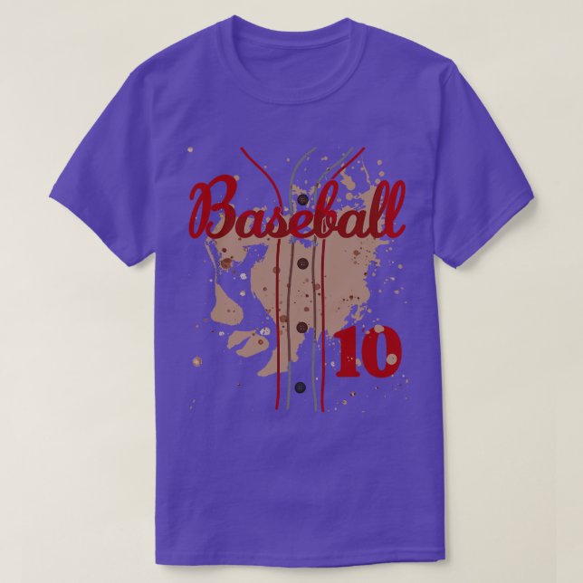 Baseball Jersey Number 10 Kids Baseball Uniform Di T-Shirt (Design Front)
