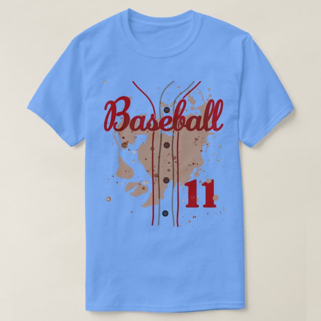 Baseball Jersey Number 11 Kids Baseball Uniform Di T-Shirt (Design Front)