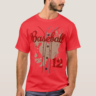 Baseball Jersey Number 12 Kids Baseball Uniform Di T-Shirt
