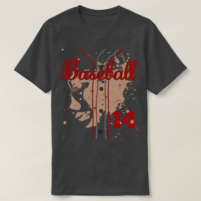 Baseball Jersey Number 14 Kids Baseball Uniform Di T-Shirt (Design Front)