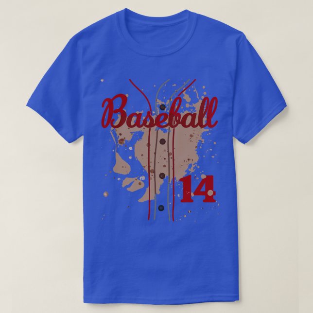 Baseball Jersey Number 14 Kids Baseball Uniform Di T-Shirt (Design Front)