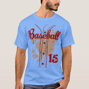 Baseball Jersey Number 15 Kids Baseball Uniform Di T-Shirt
