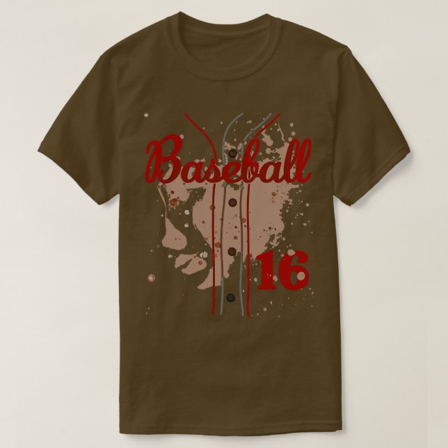 Baseball Jersey Number 16 Kids Baseball Uniform Di T-Shirt (Design Front)