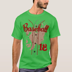 Baseball Jersey Number 18 Kids Baseball Uniform Di T-Shirt