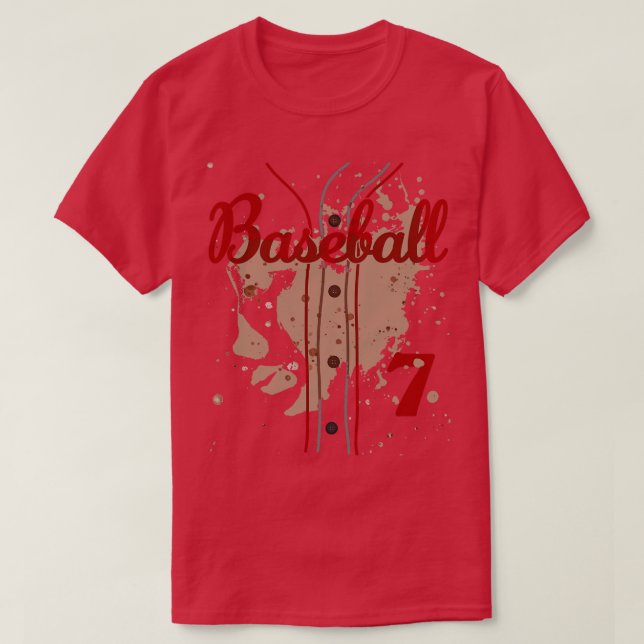 Baseball Jersey Number 7 Kids Baseball Uniform Dir T-Shirt (Design Front)