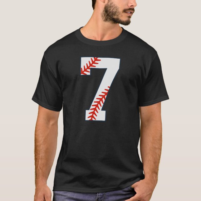 Baseball Jersey Number 7 T-Shirt (Front)
