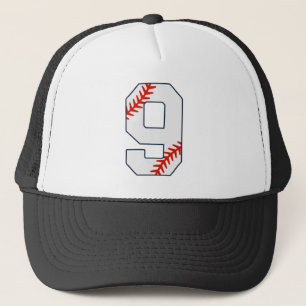 Baseball Jersey Number 9 Trucker Hat