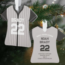 Baseball Jersey Player Stats Black Grey Keepsake