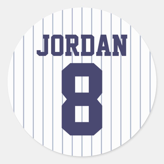 Baseball Jersey - Sports Theme Birthday Party Classic Round Sticker (Front)