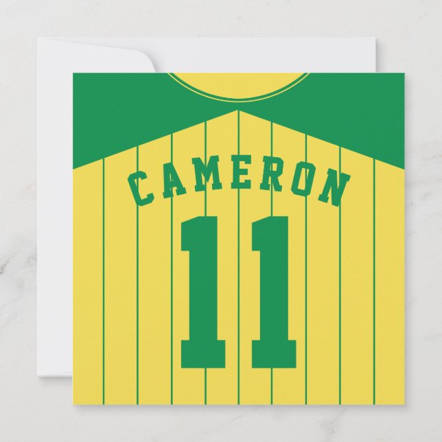 Baseball Jersey Themed Party Invites Template (Back)