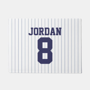 Baseball Jersey with Custom Name and Number Doormat