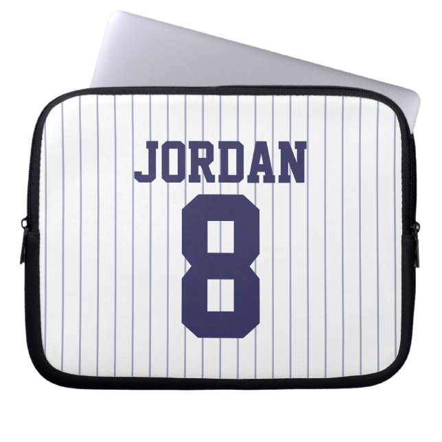 Baseball Jersey with Custom Name and Number Laptop Sleeve (Front)