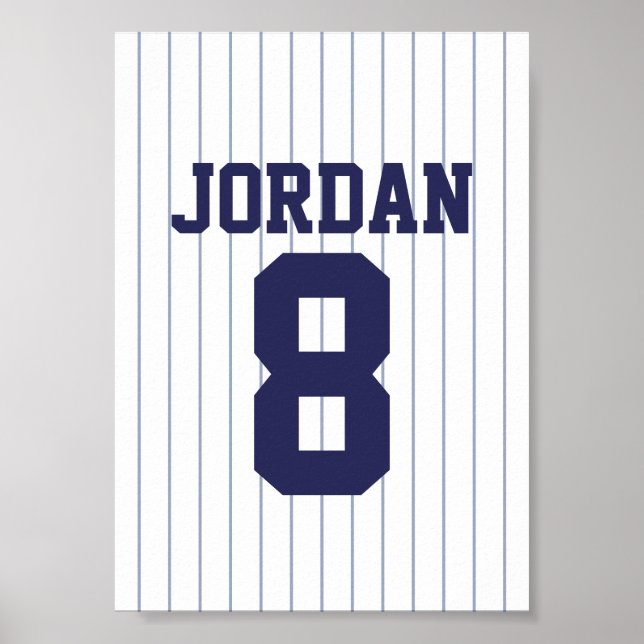 Baseball Jersey with Custom Name and Number Poster (Front)