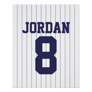 Baseball Jersey with Custom Name and Number Poster