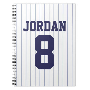 Baseball Jersey with Custom Name and Number Spiral Notebook