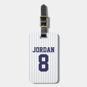 Baseball Jersey with Number Luggage Tag