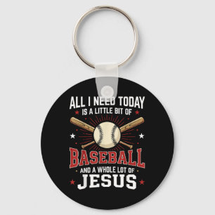 Baseball Jesus Funny Quote Christian Faith Sports Key Ring