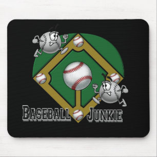 Baseball Junkie Whimsical Mouse Pad