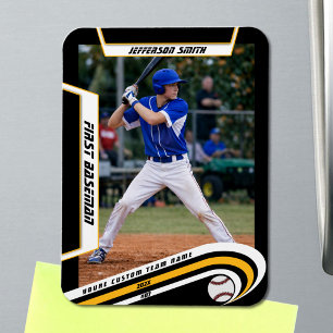 Baseball Keepsakes Lively Yellow Black Custom Magnet