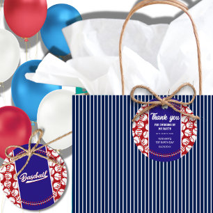 Baseball Kid's Birthday Party Thank You Favour Tag