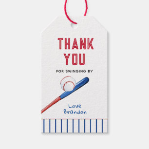 Baseball Kids Birthday Thank you Gift Tags