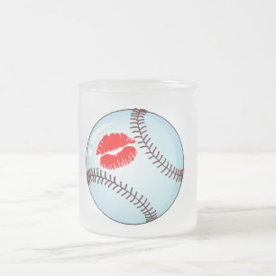 Baseball (Kiss) Frosted Glass Coffee Mug
