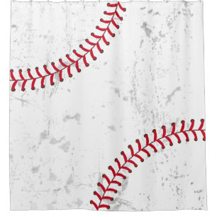 Baseball Lace Sports Theme Grunge Background Shower Curtain