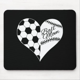 Baseball Laces Soccer Ball Pattern Heart Ball Mum Mouse Pad