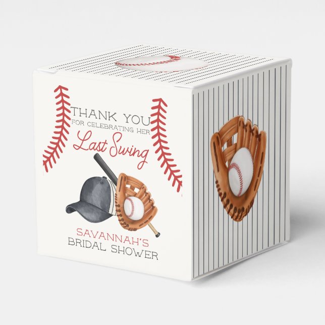 Baseball Last Swing Home Run Bridal Shower Favour Box (Front Side)