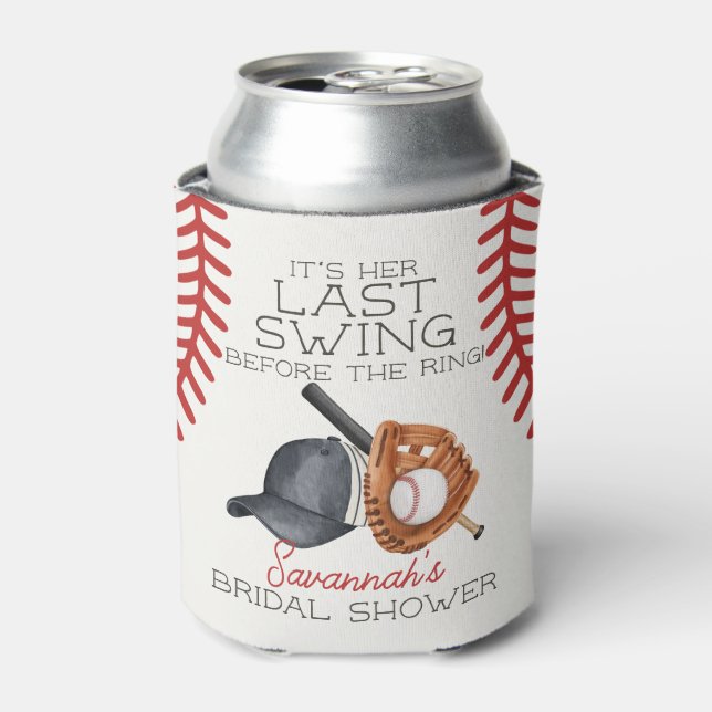 Baseball Last Swing Home Run Bridal Shower Favour Can Cooler (Can Front)