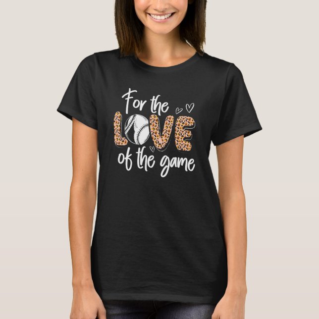 Baseball Leopard Cheetah Pattern Baseball Mum T-Shirt (Front)