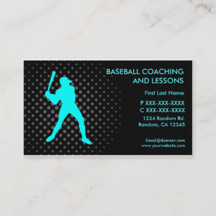 Baseball lessons coaching custom business card