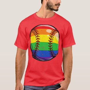 Baseball LGBT Gay Pride  for Men Women Boys Girls  T-Shirt