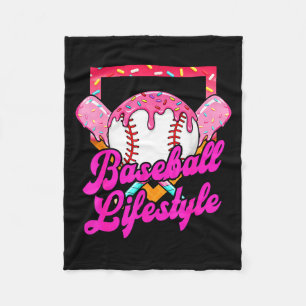 Baseball Life Lifestyle Home Plate Ice Cream Drip  Fleece Blanket