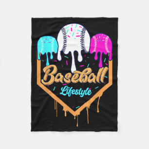 Baseball Life Style 101 Apparel Youth Drip Basebal Fleece Blanket
