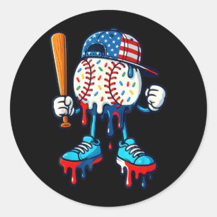 Baseball Life Style 101 Apparel Youth Drip Classic Round Sticker