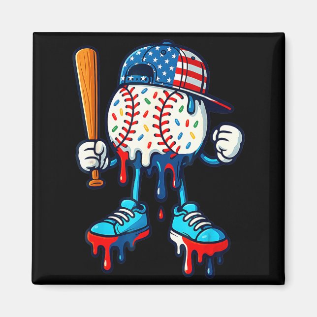 Baseball Life Style 101 Apparel Youth Drip Magnet (Front)