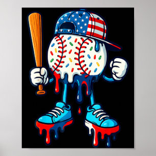 Baseball Life Style 101 Apparel Youth Drip Poster