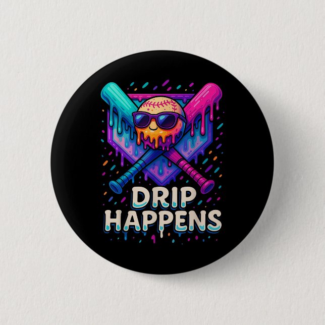 Baseball Lifestyle 101 Apparel Youth Baseball Drip 6 Cm Round Badge (Front)