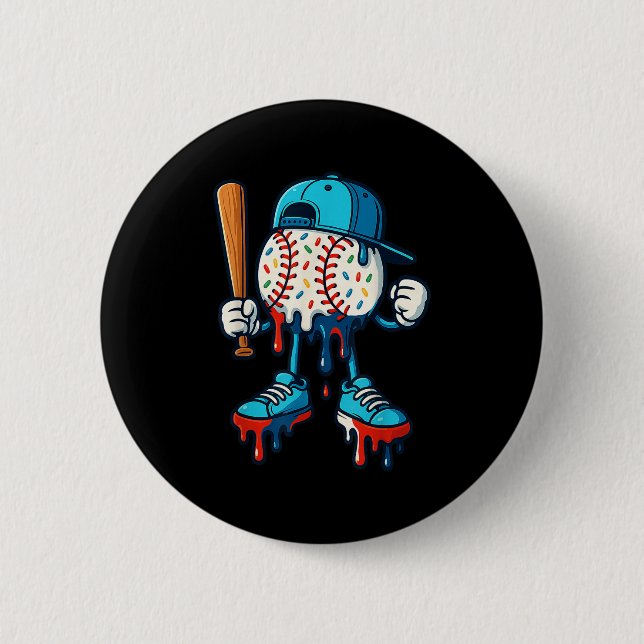 Baseball Lifestyle 101 Apparel Youth Baseball Drip 6 Cm Round Badge (Front)