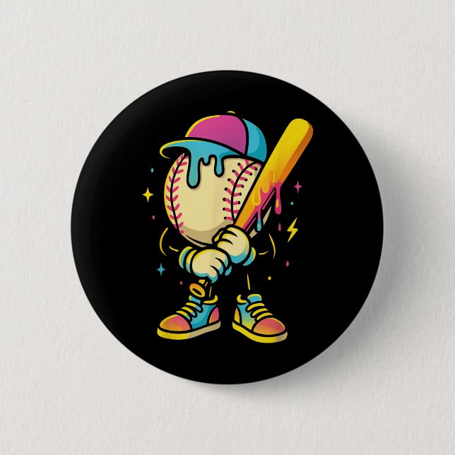 Baseball Lifestyle 101 Apparel Youth Baseball Drip 6 Cm Round Badge (Front)
