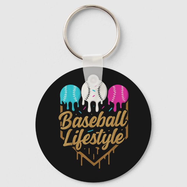 Baseball Lifestyle 101 Apparel Youth Baseball Drip Key Ring (Front)