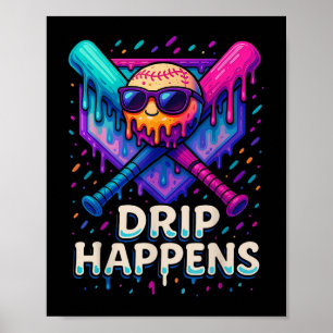 Baseball Lifestyle 101 Apparel Youth Baseball Drip Poster